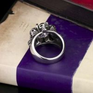  steel soldier Noble CZ lots of Skull big stone ring Fashion Punk Exaggerated ring for men or women H International BR8-007 -  