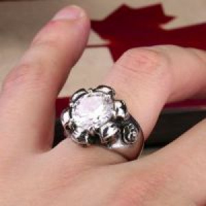  steel soldier Noble CZ lots of Skull big stone ring Fashion Punk Exaggerated ring for men or women H International BR8-007 -  