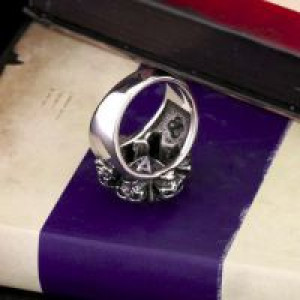  steel soldier Noble CZ lots of Skull big stone ring Fashion Punk Exaggerated ring for men or women H International BR8-007 -  