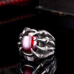     steel soldier High Qiuality Heavy Metal Dragon Claw Ring CZ zircon Exaggerated Personality Jewelry f International BR8-046_RD -  