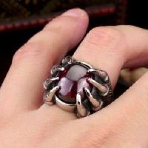     steel soldier High Qiuality Heavy Metal Dragon Claw Ring CZ zircon Exaggerated Personality Jewelry f International BR8-046_RD -  