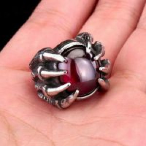     steel soldier High Qiuality Heavy Metal Dragon Claw Ring CZ zircon Exaggerated Personality Jewelry f International BR8-046_RD -  