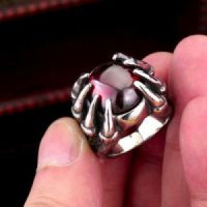     steel soldier High Qiuality Heavy Metal Dragon Claw Ring CZ zircon Exaggerated Personality Jewelry f International BR8-046_RD -  