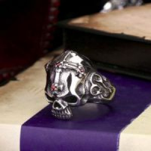  Steel soldier Hot sale men stainless steel Punk skull Skull Ring Skeleton Style Jewelry BR8-140 International BR8-140 -  