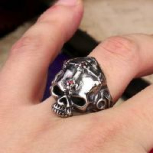  Steel soldier Hot sale men stainless steel Punk skull Skull Ring Skeleton Style Jewelry BR8-140 International BR8-140 -  
