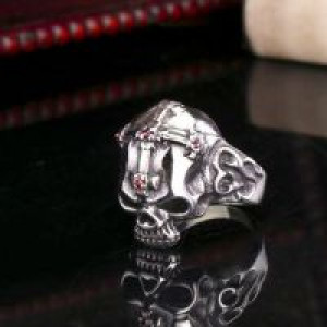  Steel soldier Hot sale men stainless steel Punk skull Skull Ring Skeleton Style Jewelry BR8-140 International BR8-140 -  
