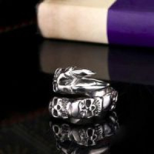  Steel soldier New Open Skull Hand Ring Stainless Steel Man's Fashion Jewelry Biker Punk Jewelry International BR8-146 -  