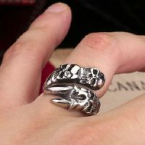  Steel soldier New Open Skull Hand Ring Stainless Steel Man's Fashion Jewelry Biker Punk Jewelry International BR8-146 -  