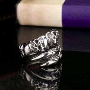  Steel soldier New Open Skull Hand Ring Stainless Steel Man's Fashion Jewelry Biker Punk Jewelry International BR8-146 -  