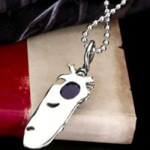  Steel soldier new arrival punk feather sapphire man pendant necklace stainless steel fashion jewelry International BP8-112_BL -  