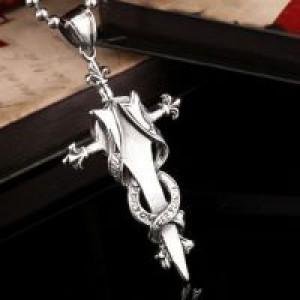  Steel soldier stainless steel cross pentacle pendant necklace men personaltiy fashion unique jewelry International BP8-062 -  