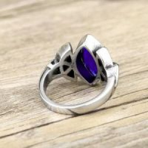  steel soldier film style men thor ring with blue stone fashion high quality 316l stainless steel jew International BR8-268_BL -  
