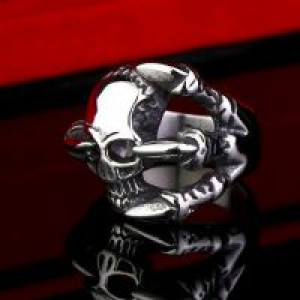  Steel soldier new arrival 316l stainless steel dragon claw skull ring vintage personality titanium s International BR-Q009 -  