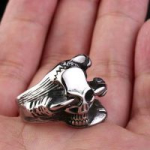  Steel soldier new arrival 316l stainless steel dragon claw skull ring vintage personality titanium s International BR-Q009 -  