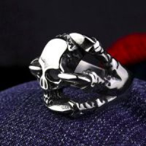  Steel soldier new arrival 316l stainless steel dragon claw skull ring vintage personality titanium s International BR-Q009 -  