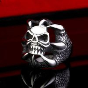  Steel soldier men dragon claw skull ring stainless steel vintage personality jewelry titanium steel International BR-Q015 -  