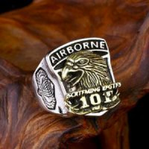  -  steel soldier 316l stainless steel men American the airborne screaming eagles ring personality punk International BR8-290 -  