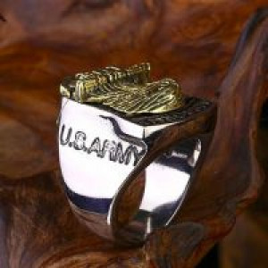  -  steel soldier 316l stainless steel men American the airborne screaming eagles ring personality punk International BR8-290 -  