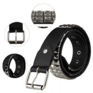  Metal Rivet Studded Wide Studs Beaded PU Leather Belts For Men Fashion Cowboy Belt Pin Buckles International Studs_Beaded_Belt -  
