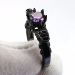  Black Gold Filled Amethyst Ring Sets Vintage Skull Shaped Ring AAA CZ Diamond Fashion Jewelry For Wo International R623 -  