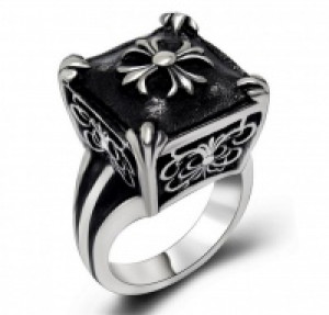 Gothic Party Male Rock Heavy Cross Ring Men's Classic Retro Punk Cool Box Stainless Steel Ring International NFSSA380 -  