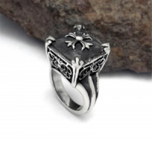  Gothic Party Male Rock Heavy Cross Ring Men's Classic Retro Punk Cool Box Stainless Steel Ring International NFSSA380 -  