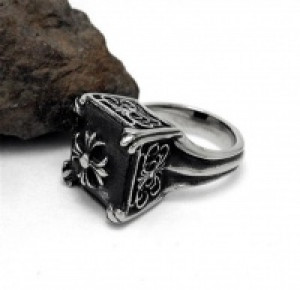  Gothic Party Male Rock Heavy Cross Ring Men's Classic Retro Punk Cool Box Stainless Steel Ring International NFSSA380 -  