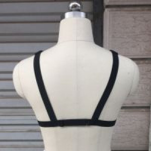  -  Women's bra black body harness sexy lingerie spandex harajuku pastel gothic pentagram cage bra International O0212_20 -  
