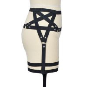  women's Sexy Punk Goth Harajuku Style Star Pentagram gothic Garter Belt harness Leg Hand made International P0130 -  