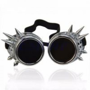  Victorian Gothic Cosplay Rivet Steampunk Goggles Glasses Welding Punk International D12515_silver -  