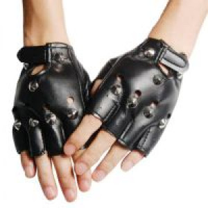  Leather Gloves Polyester Punk Rock Hip Hop Men Gloves Vintage Fashion PU Leather Fingerless Gloves International FABY -  