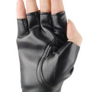  Leather Gloves Polyester Punk Rock Hip Hop Men Gloves Vintage Fashion PU Leather Fingerless Gloves International FABY -  