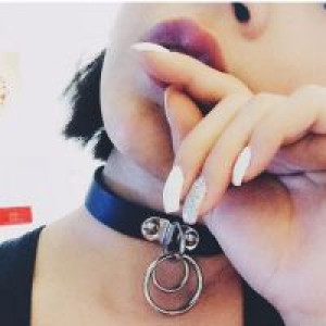  Unisex Women Men Classic Punk Rock Dark Harajuku Double O Circle Leather Collar Choker Necklace Stat International Harajuku_Choker -  