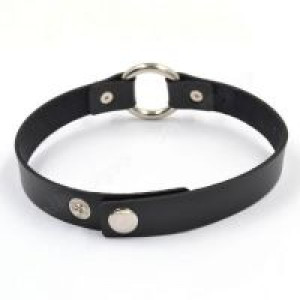  Gothic Punk Style Alloy Rivet Decoration Circle Pendant PU Leather Choker Collar Chocker International 32395044861 -  