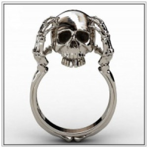  Hell Death Gold Skull Ring International R349 -  