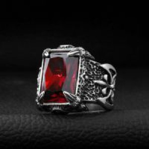     Red Gem Finger Ring International SS8-058R -  