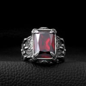     Red Gem Finger Ring International SS8-058R -  