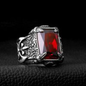     Red Gem Finger Ring International SS8-058R -  