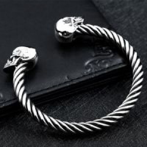  Double skull Bangle International BRG-012SI -  