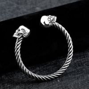  Double skull Bangle International BRG-012SI -  
