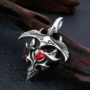 Stainless Eagle With Stone Pendant International SS8-097P -  