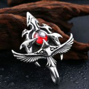  Stainless Eagle With Stone Pendant International SS8-097P -  