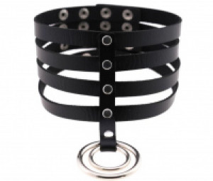   Bondage Gothic Wide 4 Layers Collar International BGW4LC-BLCK -  
