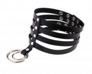   Bondage Gothic Wide 4 Layers Collar International BGW4LC-BLCK -  