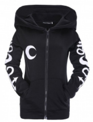  Gothic Punk Moon Letter Print Sweatshirt International GPMOONLS -  