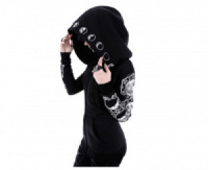  Gothic Punk Women Print Long Sleeve Hoodie International GPWPRINTLSH -  