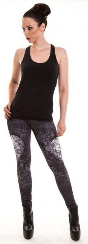  SKULL DUGGERY LEGGINGS LADIES BLACK - 