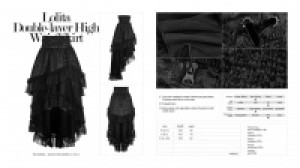  Lolita Double-layer High Waist Skirt Pyon Pyon WLQ-083BQF/BK -  