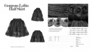  Gorgeous Lolita Half Skirt Pyon Pyon WLQ-088BQF/BK -  