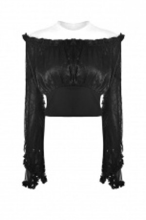  Lolita Horizontal Neck T-shirt -  3